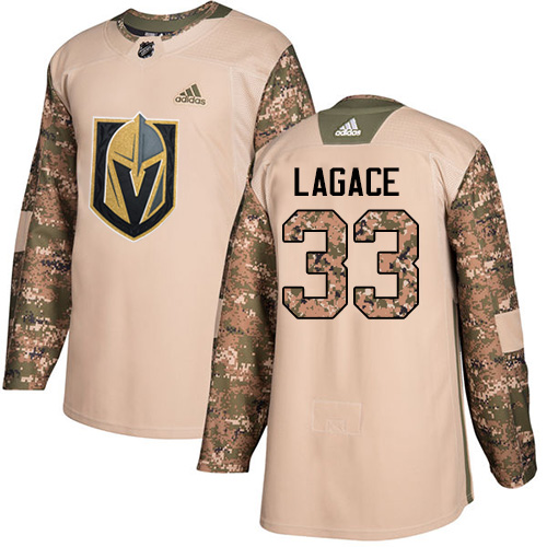 Adidas Golden Knights #33 Maxime Lagace Camo Authentic Veterans Day Stitched NHL Jersey